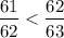 $\frac{61}{62}