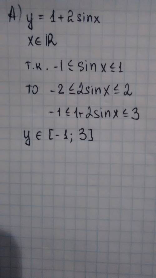 Решить и изобразить , постройте график функции у= f(x) a) y=1+2sinx b) y=tgx-1 c) y=-2ctgx