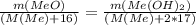 \frac{m(MeO)}{(M(Me) + 16)} = \frac{m(Me(OH)_2)}{(M(Me) + 2*17)}