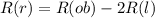 R(r)=R(ob)-2R(l)