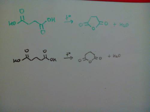 Какие соединения образуются при нагревании янтарной и глутаровой кислоты. схемы реакции и их продукт