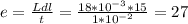 e= \frac{Ldl}t} = \frac{18*10^{-3}*15}{1*10^{-2}} = 27