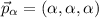 \vec p_\alpha=(\alpha,\alpha,\alpha)