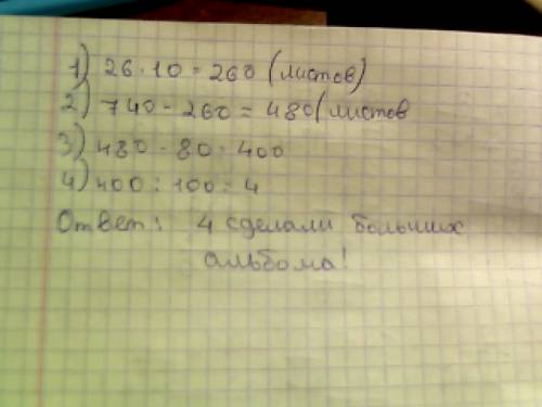 Из 740 листов бумаги сделали 26 маленьких альбомов, по 10 листов в каждом , и несколько больших, по