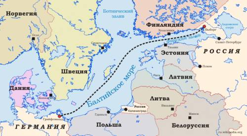 Трасса газопровода северный поток начнется из морского порта: 1. санкт-петербург 2. мурманск 3. ар