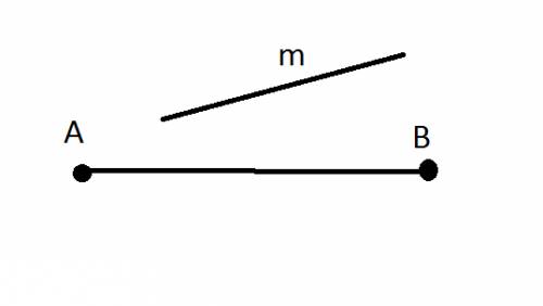 Начертите отрезок ав и проведите прямую м , его не пересекающую. я не могу,