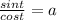 \frac{sint}{cost} = a