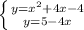 \left \{ {{y= x^{2} +4x-4} \atop {y=5-4x}} \right.