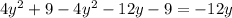 4y^2+9-4y^2-12y-9=-12y