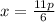 x = \frac{11p}{6}