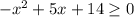 - x^{2}+5x+14 \geq 0