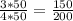 \frac{3*50}{4*50} = \frac{150}{200}