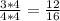 \frac{3*4}{4*4} = \frac{12}{16}