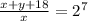 \frac{x+y+18}{x} = 2^{7}