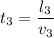 t_{3} = \dfrac{l_{3}}{v_{3}}