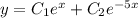 y=C_1e^{x}+C_2e^{-5x}