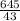 \frac{645}{43}