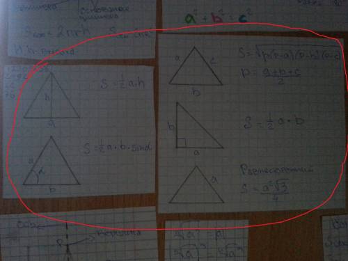 Творческая работа. площадь треугольника включая формулу герона) ! + рисунок