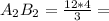 A_{2} B_{2} = \frac{12*4}{3} =