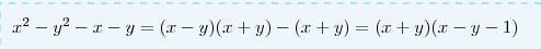 Разложить на множители: x^2-y^2-x-y с решением, нужно!