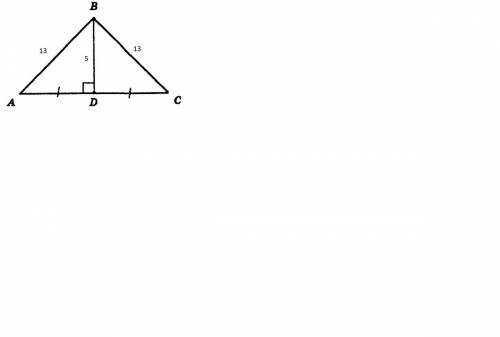 Вравнобедренном треугольнике боковая сторона равна 13см, а высота, проведенная к основанию,5см. найд