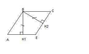 Докажите, что параллелограмм, в котором высоты, проведенные из вершины тупого угла, равны, является