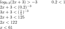 log_{0.2}(2x+3)-3\ \ \ \ \ \ \ \ \ \ 0.2