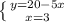 \left \{ {{y=20-5x} \atop {x=3}} \right.