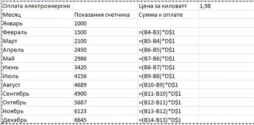 Хотя бы одно первое : постройте электронную таблицу (в excel) «оплата электроэнергии» для расчета еж