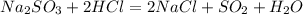 Na_2SO_3+2HCl=2NaCl+SO_2+H_2O