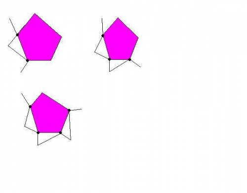 Могут ли пятиугольники ломаная иметь 2 общие точки? 3 общие ? 4 общие точки? сделайте рисунки