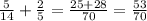 \frac{5}{14} + \frac{2}{5} = \frac{25+28}{70} = \frac{53}{70}