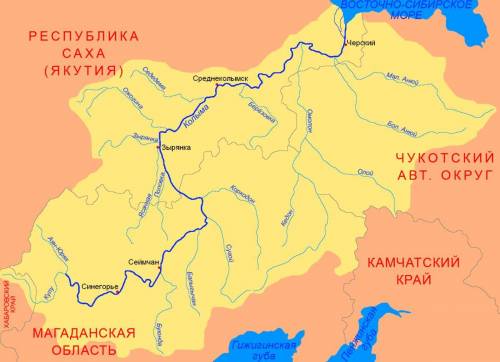 Река колыма её исток,направление течения,устье