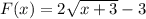 F(x)=2 \sqrt{x+3}-3