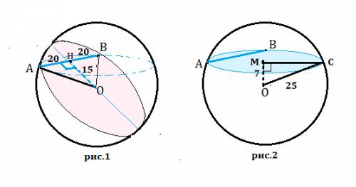 Решите, на поверхности шара выбраны точки а и в так, что ав -40см,а расстояние от центра до прямой а