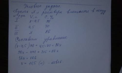 Из сосуда, доверху наполненного 98%-м раствором кислоты, отлили 4,5 литра жидкости и долили 4,5 литр