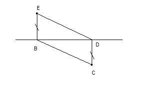 Точки c и e лежат по разные стороны от прямой bd, а отрезки be и cd параллельны и равны. докажите, ч