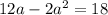 12a-2 a^{2} =18