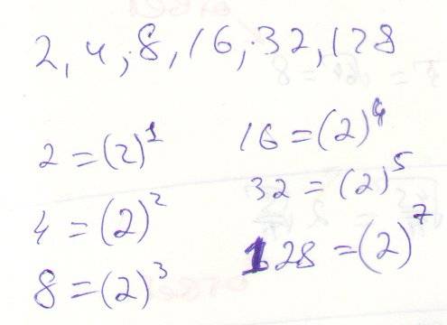 Представьте в виде степени с основанием 2 число: 2, 4, 8, 16, 32, 128