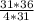 \frac{31*36}{4*31}