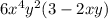 6x^{4} y^{2} (3-2xy)