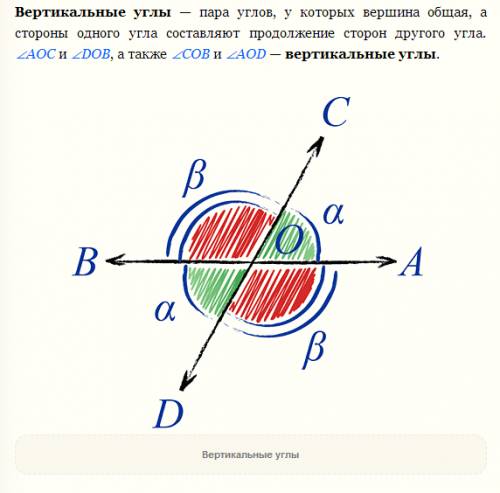 Что называют вертикальными углами ?