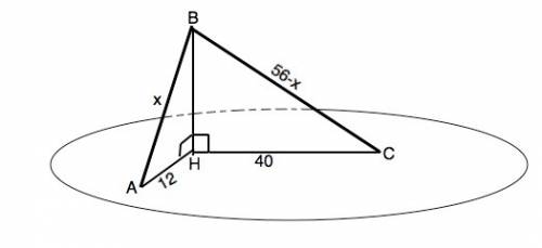 Из точки к плоскости проведены две наклонные.найдите длины наклонных, если проекции наклонных равны