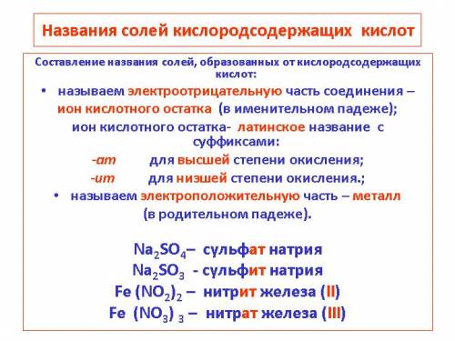 Как дать название оксида,основания,соли? именно как дать,а не формулы,