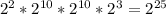 2^{2}*2^{10}*2^{10}* 2^{3}=2^{25}