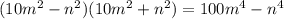 (10m^2-n^2)(10m^2+n^2) =100m^4-n^4