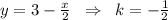 y=3-\frac{x}{2}\; \; \Rightarrow \; \; k=-\frac{1}{2}