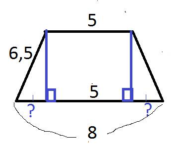 Знайдіть радіус кола вписаногов рівнобічну трапецію якщо її основи 5 і 8 см