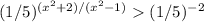 (1/5) ^{(x^2+2)/(x^2-1)} (1/5) ^{-2}