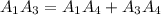 A_{1}A_{3}=A_{1}A_{4}+A_{3}A_{4}